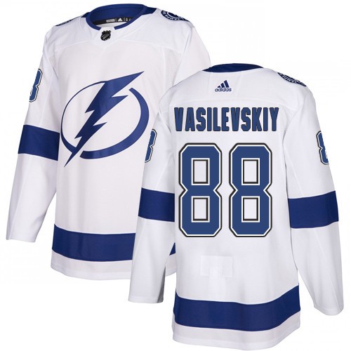 Adidas Tampa Bay Lightning #88 Andrei Vasilevskiy White Road Authentic Stitched Youth NHL Jersey->youth nhl jersey->Youth Jersey